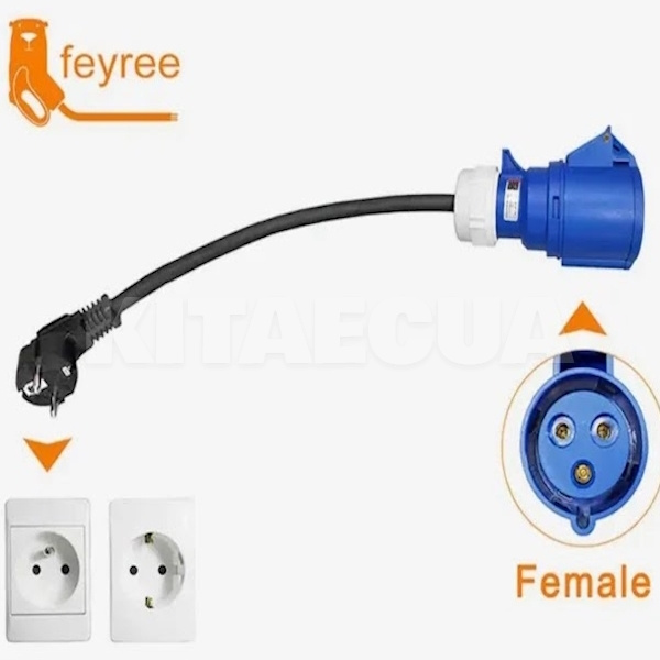 Переходник Blue CEE 32A - Schuko 16A (розетка) FEYREE (P-CEEB) - 4