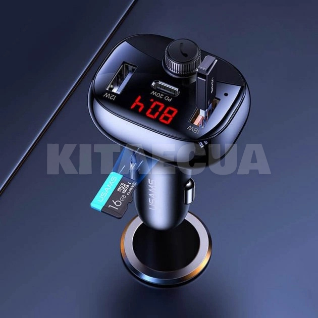 ФМ модулятор C25 с Bluetooth, быстрая зарядка и функция Hands Free USAMS (CC143TC01) - 3