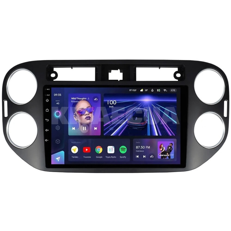 Штатная магнитола CC3L 4+64 Gb 9" Volkswagen Tiguan 1 NF 2006-2017 (F1) (27mm) Teyes (69686)