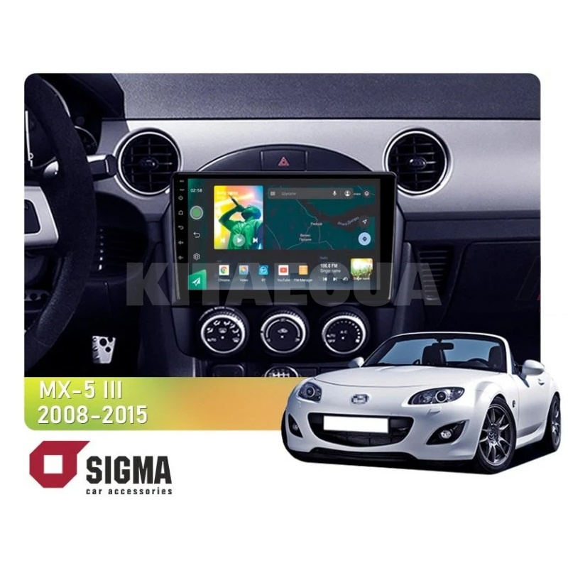Штатна магнітола X9232 2+32 Gb 9" Mazda MX-5 3 NC 2008-2015 SIGMA4car (38527)