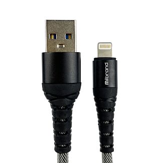 Кабель USB - Lightning 2A MI-14 1м черный/серый Mibrand