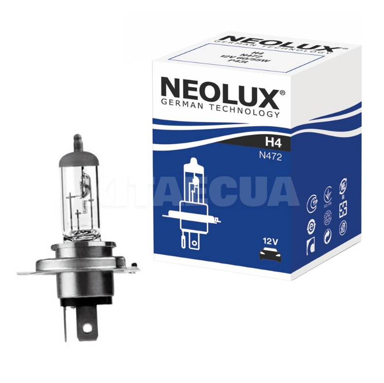 Галогенна лампа H4 60/55W 12V Standart NEOLUX (P43t 12V 55W) - 3