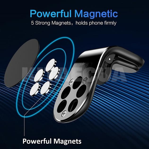 Автомобільний утримувач телефону Flat Magnetic Black магнітний на дефлектор XO (XO-C82BK) - 2