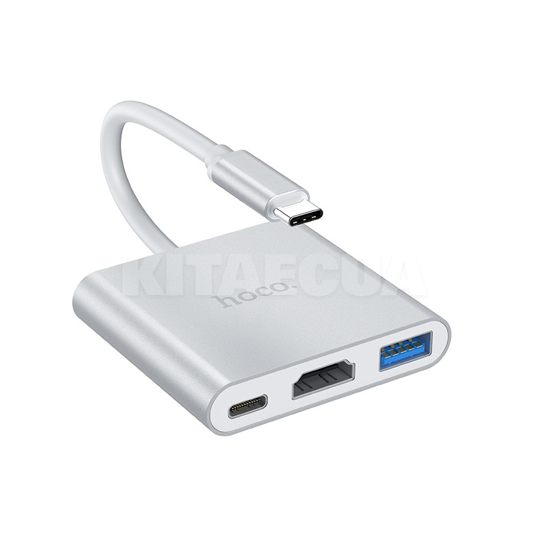Кабель-переходник Type-C - USB/HDMI/Type-C HB14 0.15м серый HOCO (6931474725790)