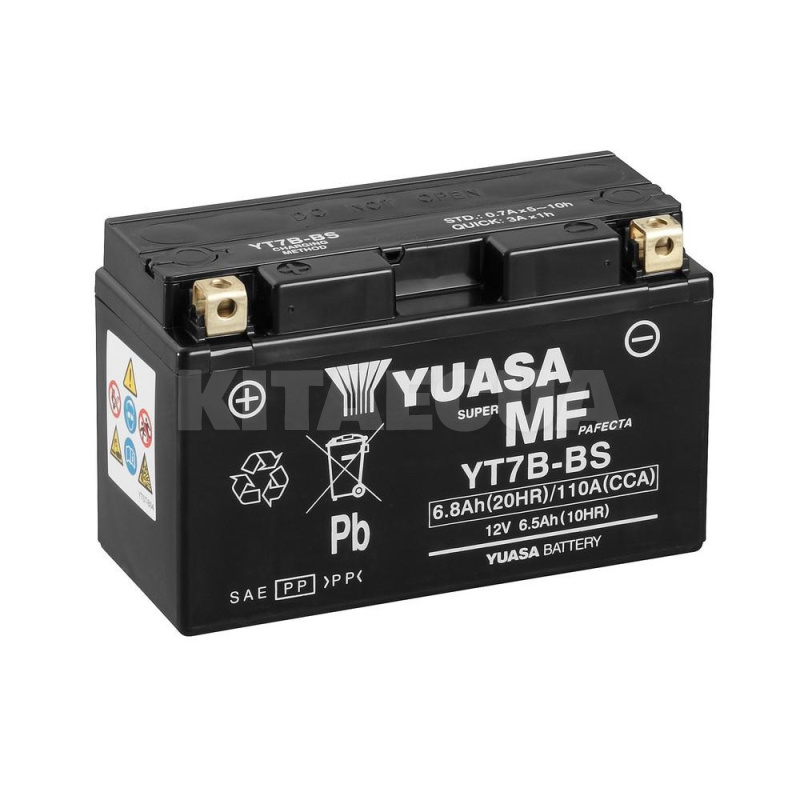 Мото аккумулятор 6.8Ач 110А "+" слева Yuasa (YT7B-BS)