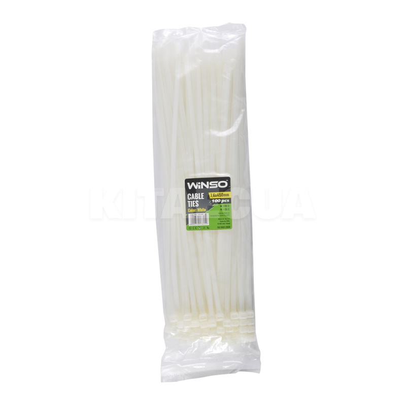 Білі стяжки пластикові 450 х 7.6 мм 100 шт. Winso (176450)