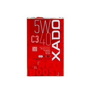 Масло трансмиссионное Atomic Oil RED BOOST 4л 5W-40 C3 синтетическое XADO
