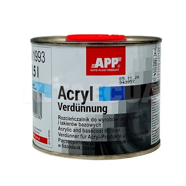 Растворитель для акриловых продуктов 0.5л 2K-Acryl-Verdunnung APP (030095)