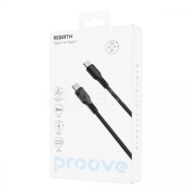 Кабель Type-C Type-C 60W 1м Rebirth черный PROOVE (557680001) - 3