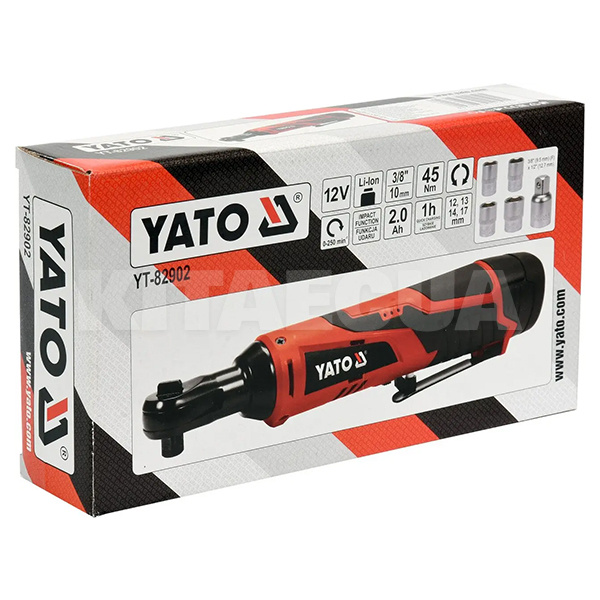 Трещітка ударна акумуляторна 3/8" 2 Ач 45 Нм YATO (YT-82902) - 2