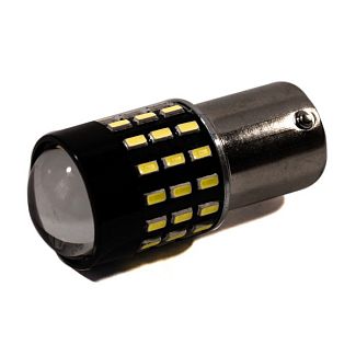 LED лампа для авто T25 BA15S 12V 6000K з лінзою драйвер AllLight