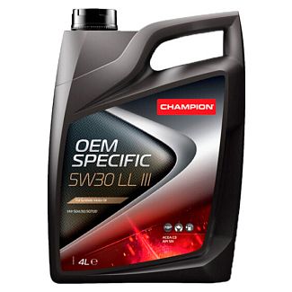 Масло моторное синтетическое 4л 5W-30 OEM SPECIFIC LL III Champion