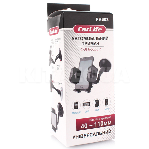 Автомобільний утримувач телефону 40-110 мм CARLIFE (PH603) - 4