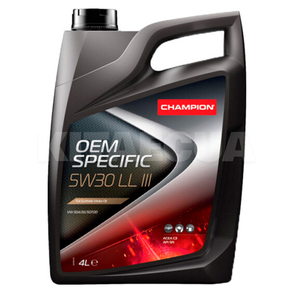 Масло моторное синтетическое 4л 5W-30 OEM SPECIFIC LL III Champion (8208218)