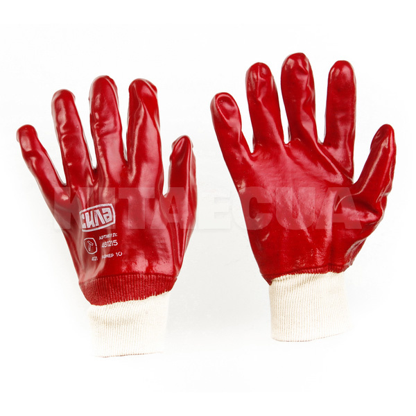 Перчатки рабочие ПВХ красные 10" СИЛА (481215)