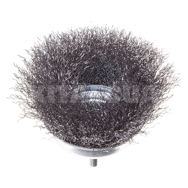 Щітка чашкова 100 мм для дриля 1/4" (кручений дріт) Intertool (BT-9100) - 3