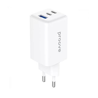 Зарядное устройство 65W 2Type-C+USB Pocket GaN белое PROOVE