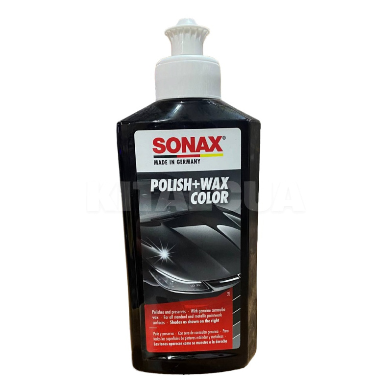 Цветной полироль c воском черный 250мл Polish&Wax Color NanoPro Sonax (296141)