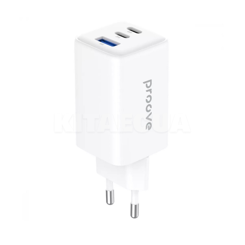 Зарядное устройство 65W 2Type-C+USB Pocket GaN белое PROOVE (600680003)