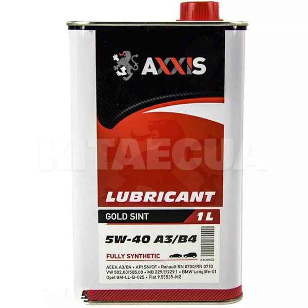 Масло моторное синтетическое 1л 5W-40 Gold Sint AXXIS (AX-2024)