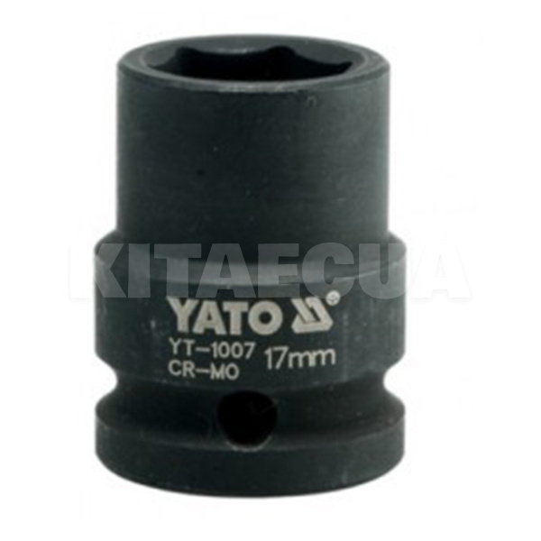 Головка торцева ударна 6-гранна 17 мм 1/2" 39 мм YATO (YT-1007)