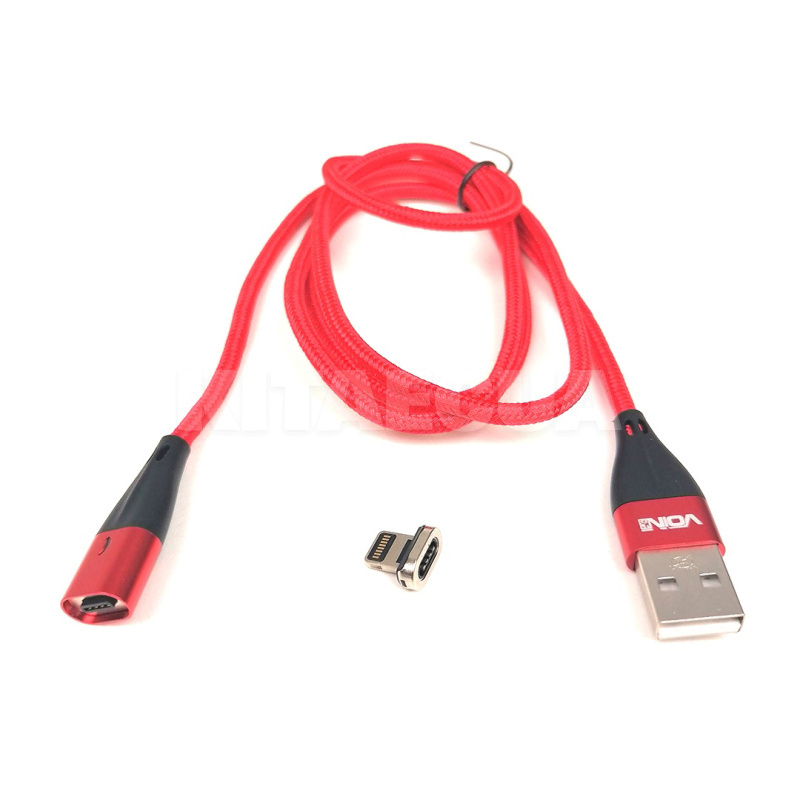 Кабель магнітний USB - Lightning 3А 1м червоний VOIN (VL-6101L) - 2