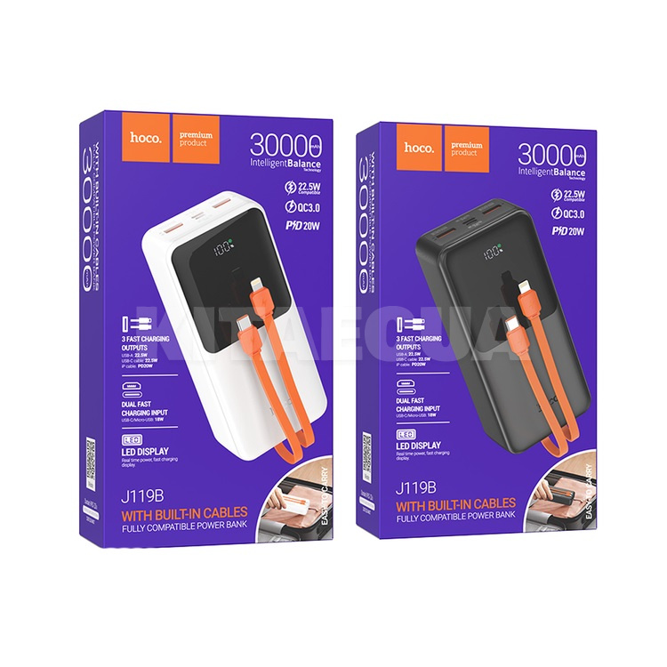 Повербанк Sharp charger 30000mAh 20W чорний HOCO (6942007606134) - 4