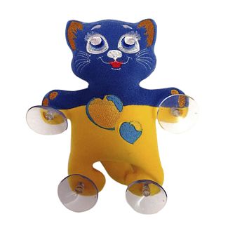 Іграшка для автомобіля синьо-жовта на присосках Кіт Саймон "Кіт Патріот" 