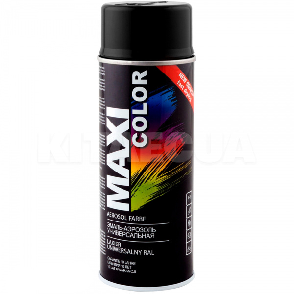 Краска-эмаль черно-графитовая 400мл универсальная декоративная MAXI COLOR (MX9011)