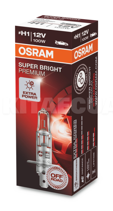 Галогенова лампа H1 12V 100W Super Bright Premium Osram (OS 62200 SBP)
