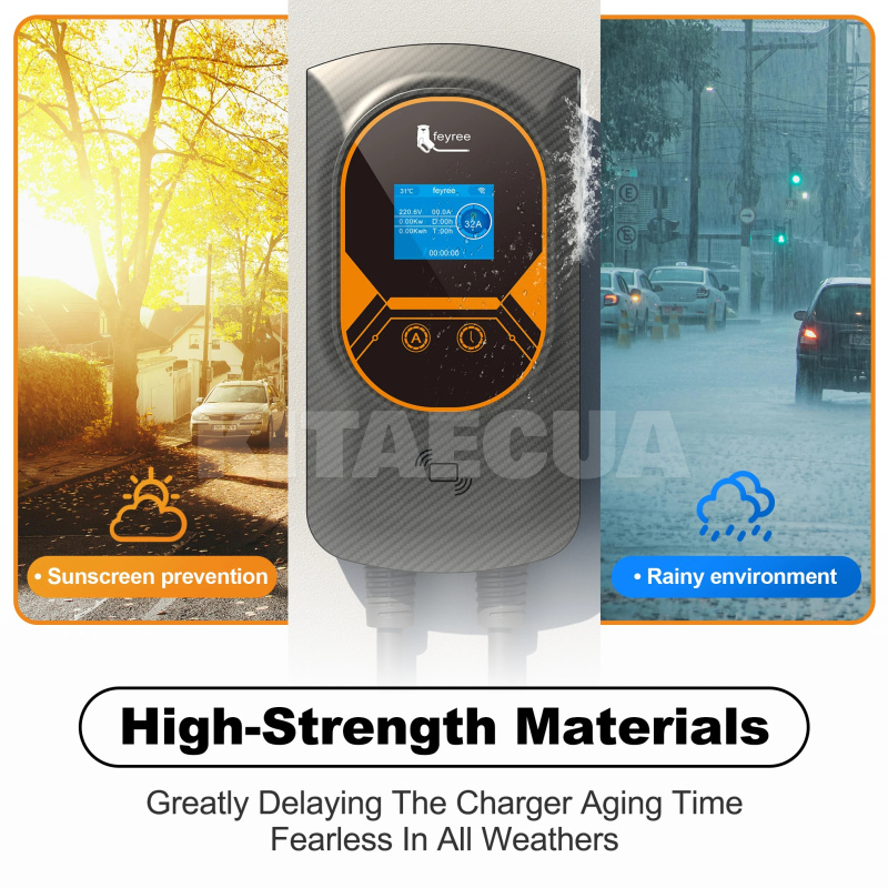 Зарядка для електромобіля Type Tesla 7.4 кВт 32A 1-фаза Taurus Wi-Fi FEYREE (FY7-32-1PH-TS-CS-TAU-PRO) - 4