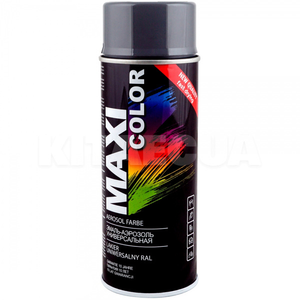 Краска-эмаль серая антрацит 400мл универсальная декоративная MAXI COLOR (MX7016)