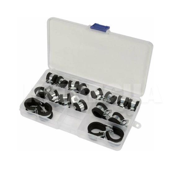 Набір хомутів D 6, 8, 10, 13, 16 мм 18 штук YATO (YT-067833)