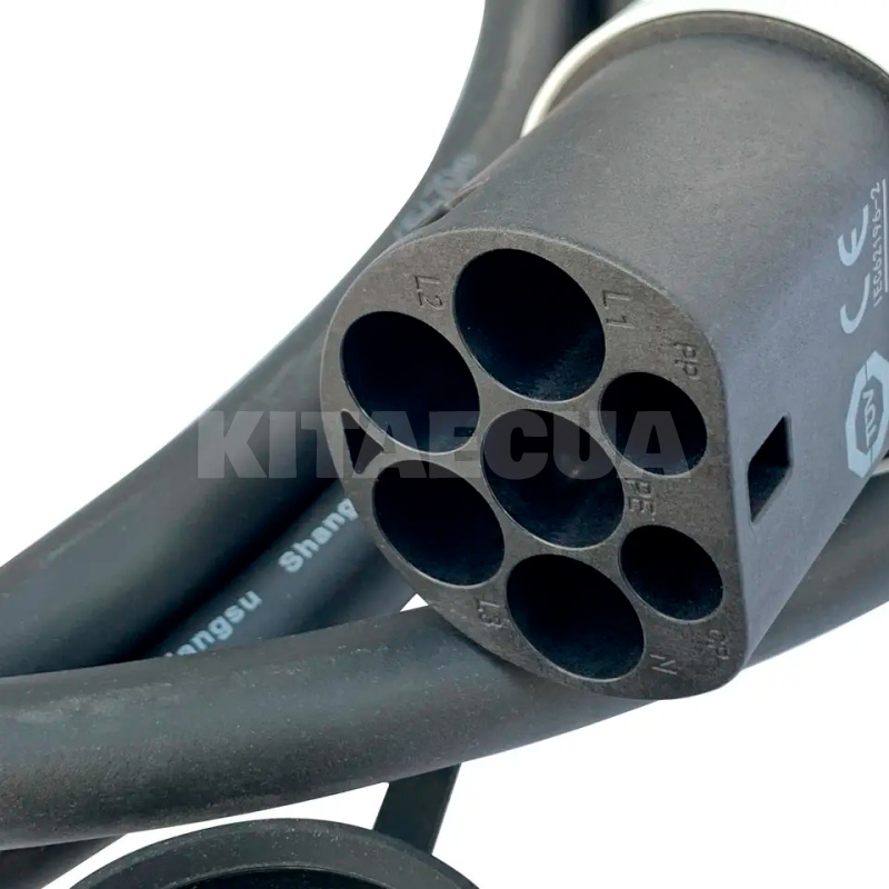 Зарядний кабель для електромобіля 22 кВт 32А 3-фази 5м TYPE 2 (станція) - Type 2 (європейське авто) AUTONOMY (T2T2cable) - 3