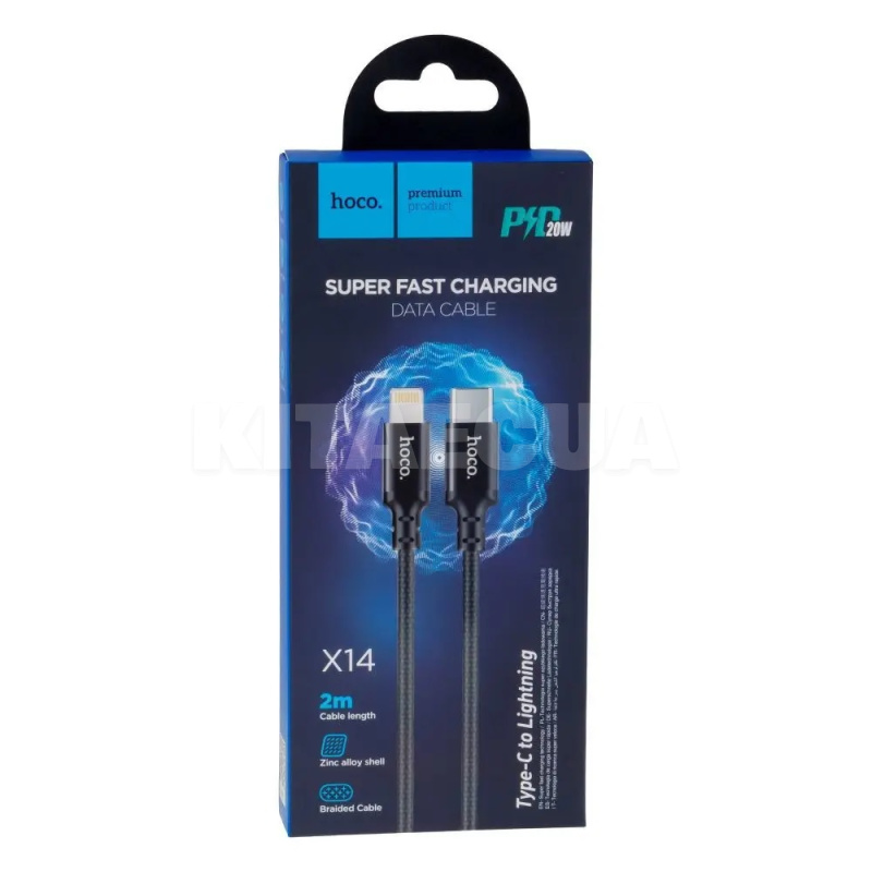 Кабель Type-C - Lightning 3A 20W X14 2м черный HOCO (6931474752208) - 4