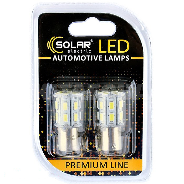LED лампа для авто Premium Line BA15s 6500K (комплект) Solar (SL1387)