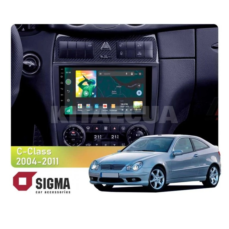 Штатна магнітола X9232 2+32 Gb 9" Mercedes Benz C-Class CL203 2004-2011 SIGMA4car (39991)
