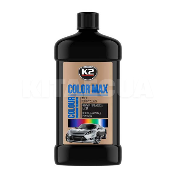 Цветной полироль с воском черный 500мл MAX BLACK K2 (K025CA)