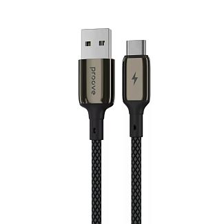 Кабель USB Type-C 2.4A 1м Dense Metal черный PROOVE