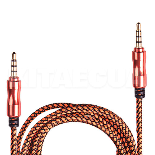 Кабель mini Jack 3.5 mm - mini Jack 3.5 mm 1.5м 3.5 ммA оранжевый VITOL (AUX Or/Bk)