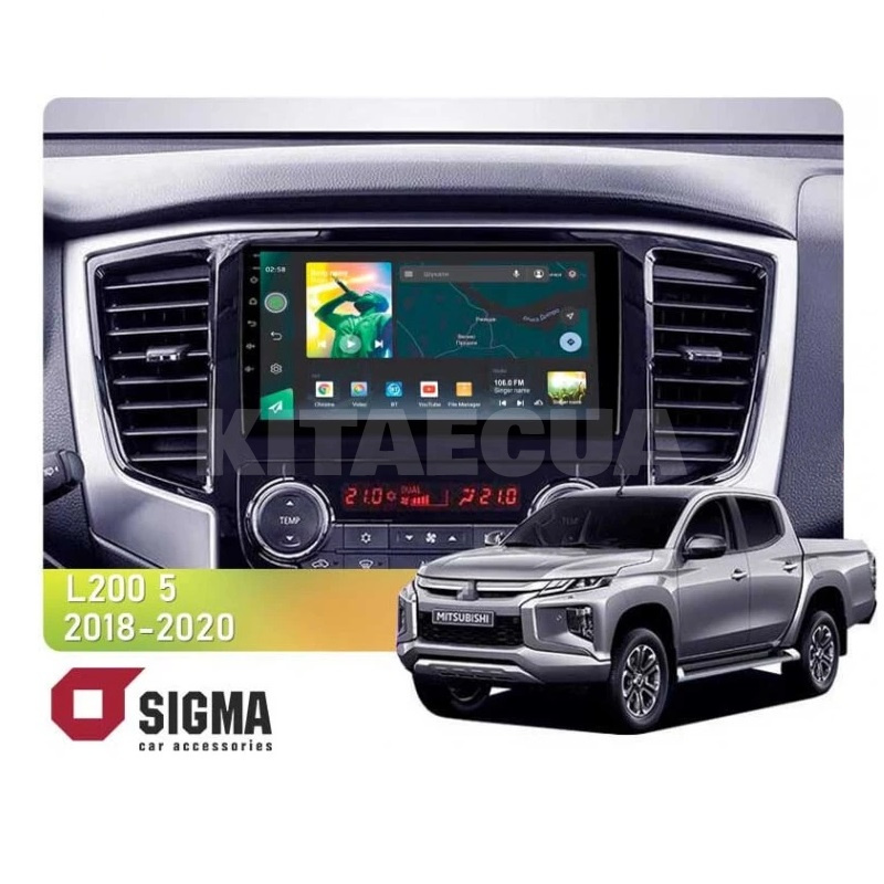 Штатная магнитола X9232 2+32 Gb 9" Mitsubishi L200 5 2018-2020 (F2) SIGMA4car (38662)