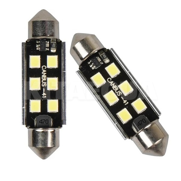 Светодиодная лампа E6 9/18V C5W 41мм (компл.) AMS (41237)