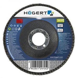 Диск шлифовальный 125x22.4 мм P100 лепестковый HOGERT