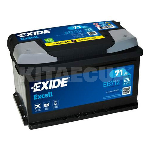 Аккумулятор автомобильный Excell 71Ач 670А "+" справа EXIDE (EB712)