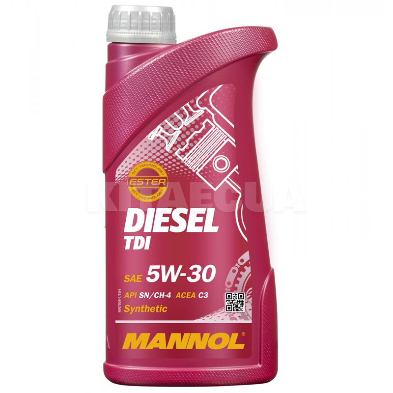 Масло моторное синтетическое 1л 5W-30 Diesel TDI Mannol (MN7909-1)