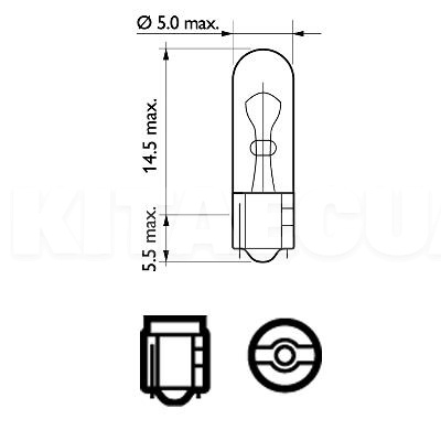 Лампа накаливания 12V 1W Vision PHILIPS (PS 12521 CP-PHILIPS) - 2