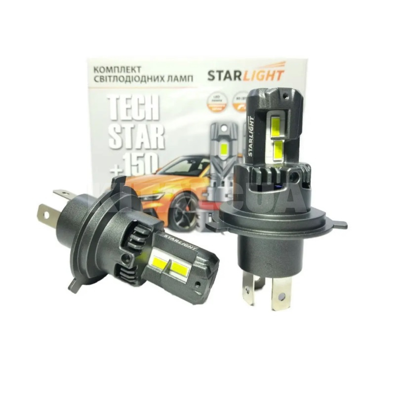 LED лампа для авто TechStar +150% H4/H19 50W 5500K (компл.) StarLight (SL-TS-H4W)