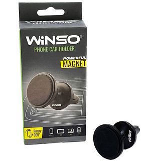Держатель телефона автомобильный магнитный на дефлектор с шарниром Winso