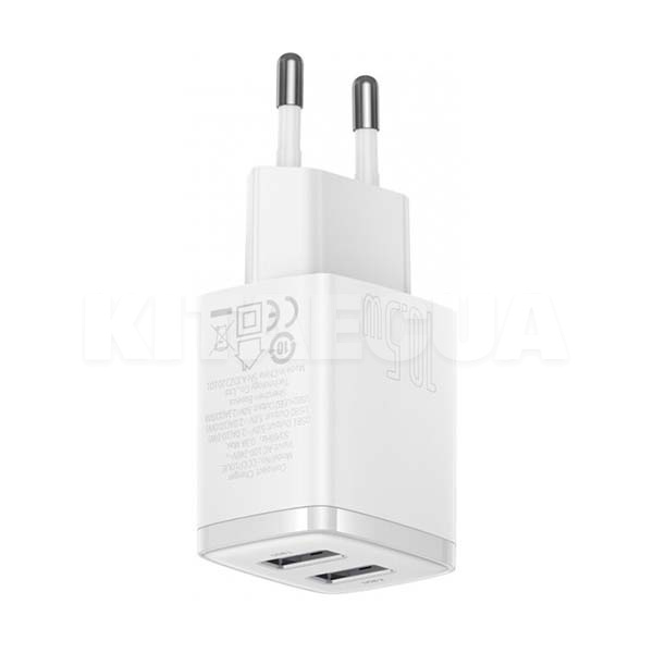 Зарядное устройство Compact Charger White 2 USB 10.5W BASEUS (CCXJ010202) - 4