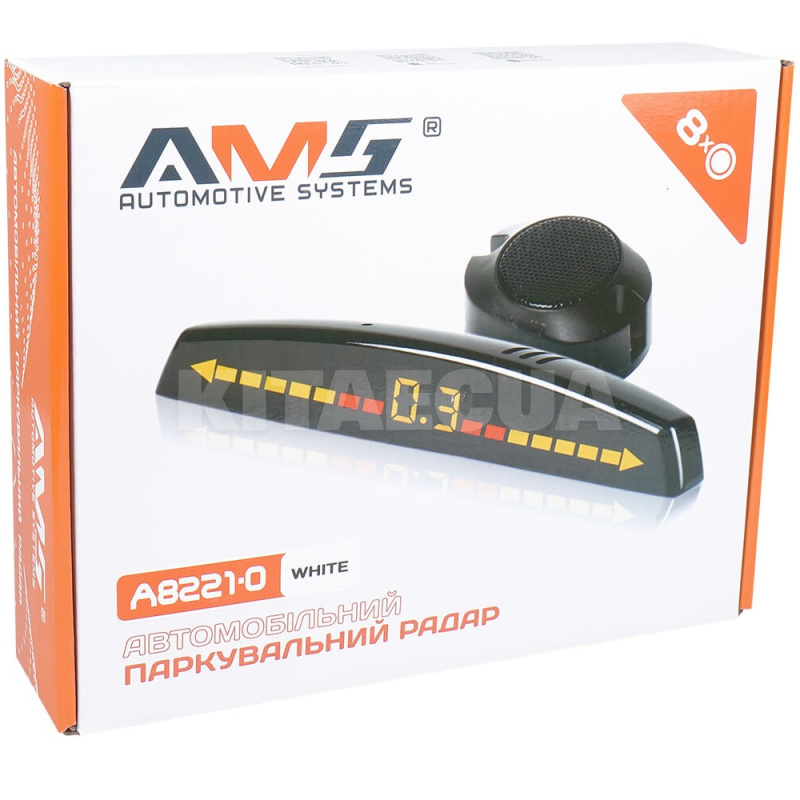 Парктроник A8221-0 белый на 8 датчиков 22 мм AMS (66080)